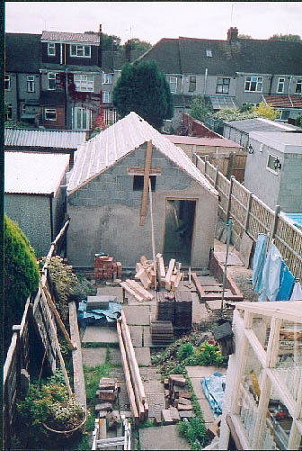 The roof felted and latted.